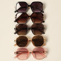 Women's Unique Temples Geometric Sunglasses