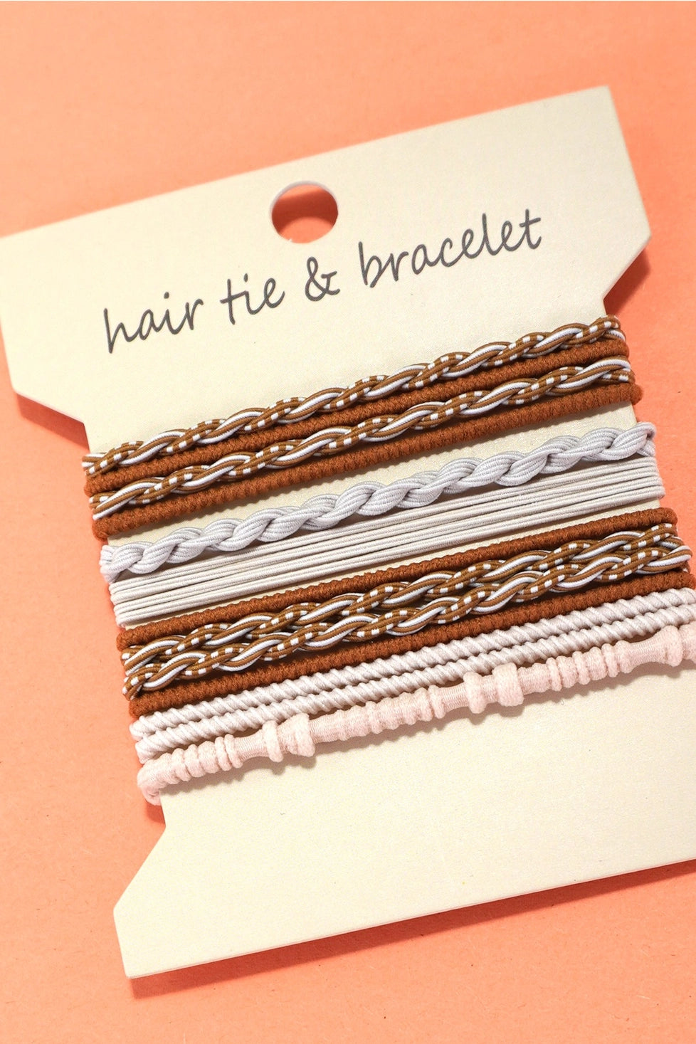 Boho Dual Function Knot Bracelet Hair Ties-Off White