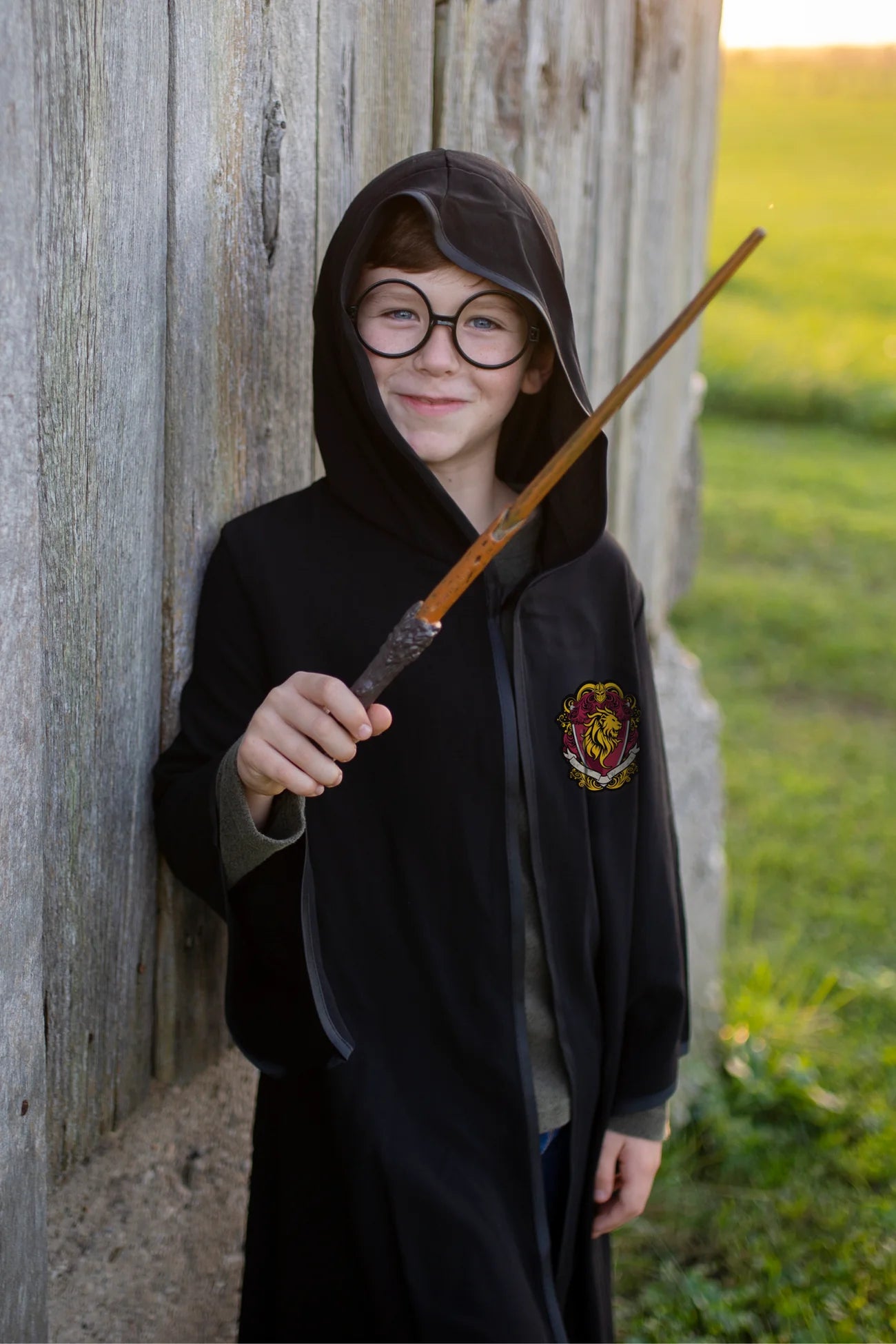 Wizard Cloak & Glasses-Black-7/8
