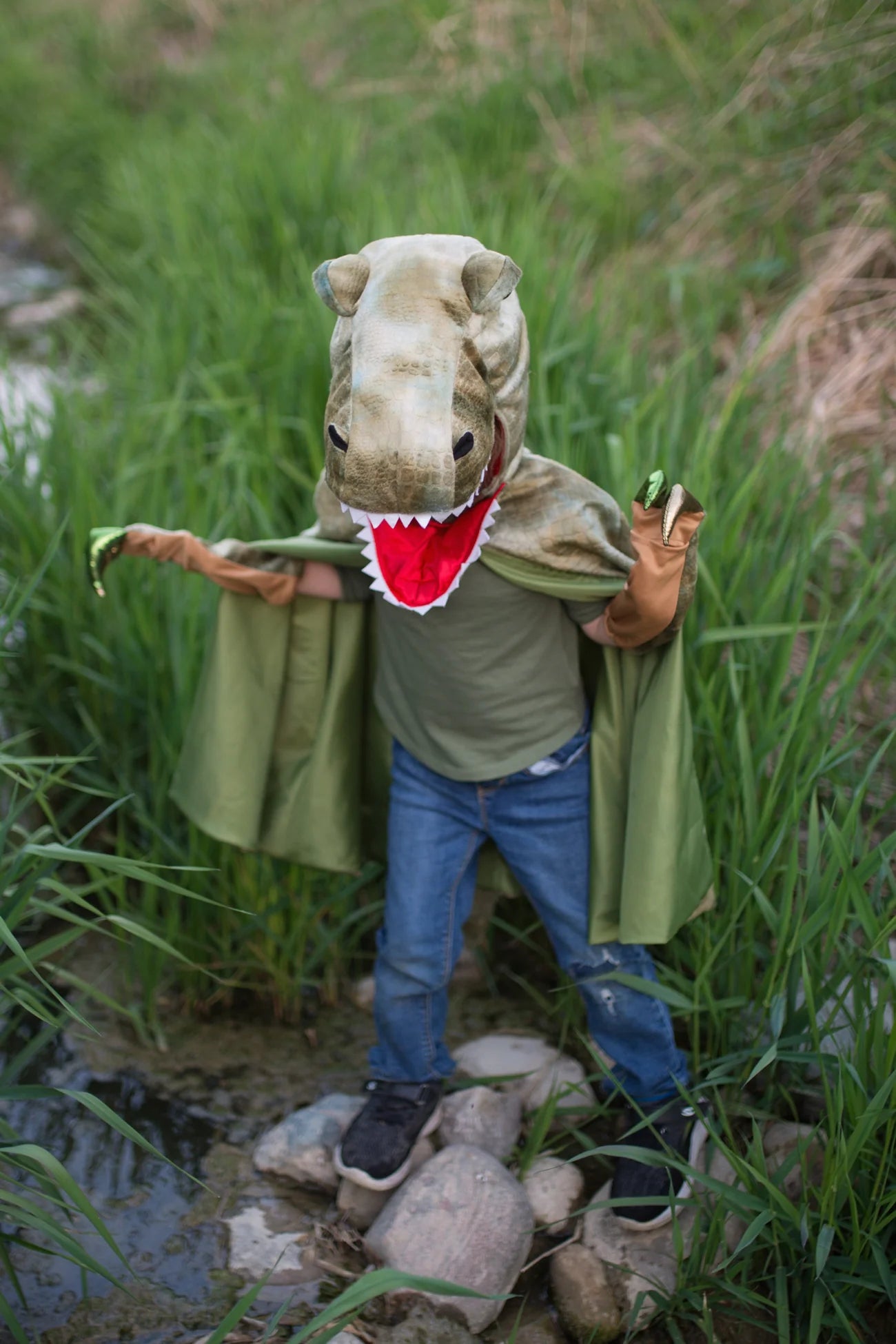 T-Rex Cape with Claws-Green-4/6