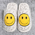 Leopard Happy Face Luxury Soft Slipper-Grey-M/L