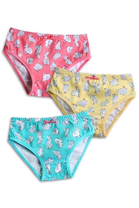 Sweet Rabbit Girls Bikini Briefs 3 Pack Underwear-XL 6-7T