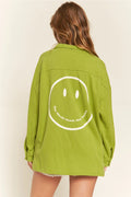 Front Flap Pocket Button Closure Knit Jacket-L