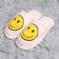 Leopard Happy Face Luxury Soft Slipper-Pink-S/M