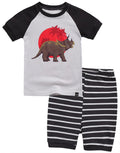 -Summer Dino Short Sleeve Pajama Set-M 3T