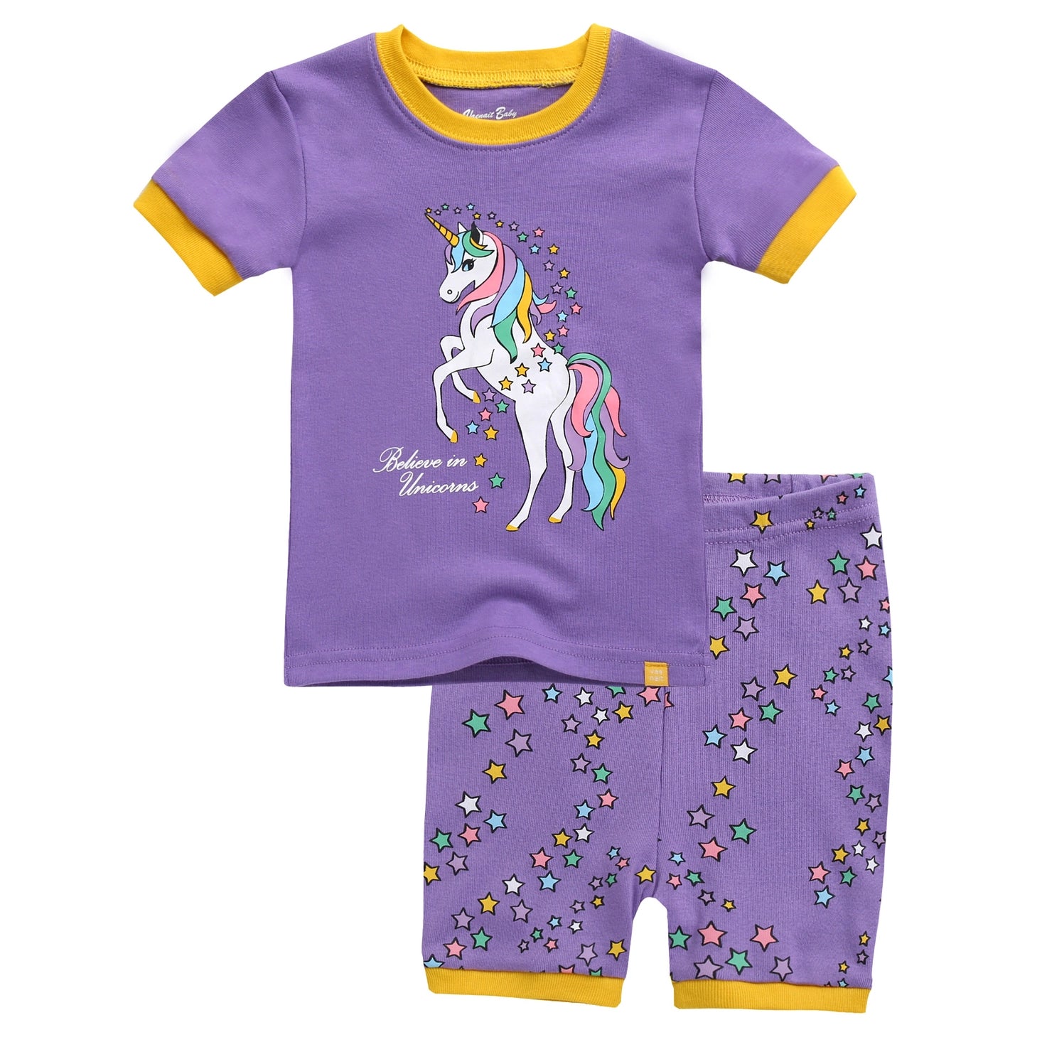 Purple Unicorn Short Sleeve Pajama Set-2T