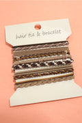 Boho Dual Function Knot Bracelet Hair Ties-Tan