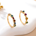 Rainbow Gemstone Cluster Statement Ring Set