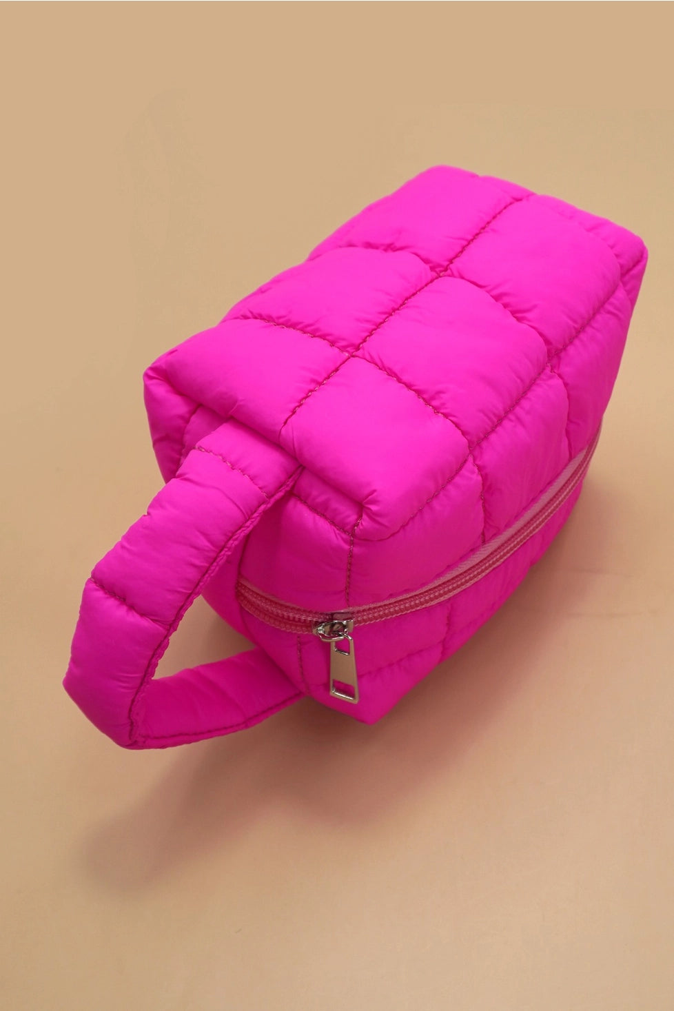 Quilted Puffy Cosmetic Makeup Pouch Clutch Bag
