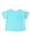 Aqua Ruffle Pocket Tee-2T
