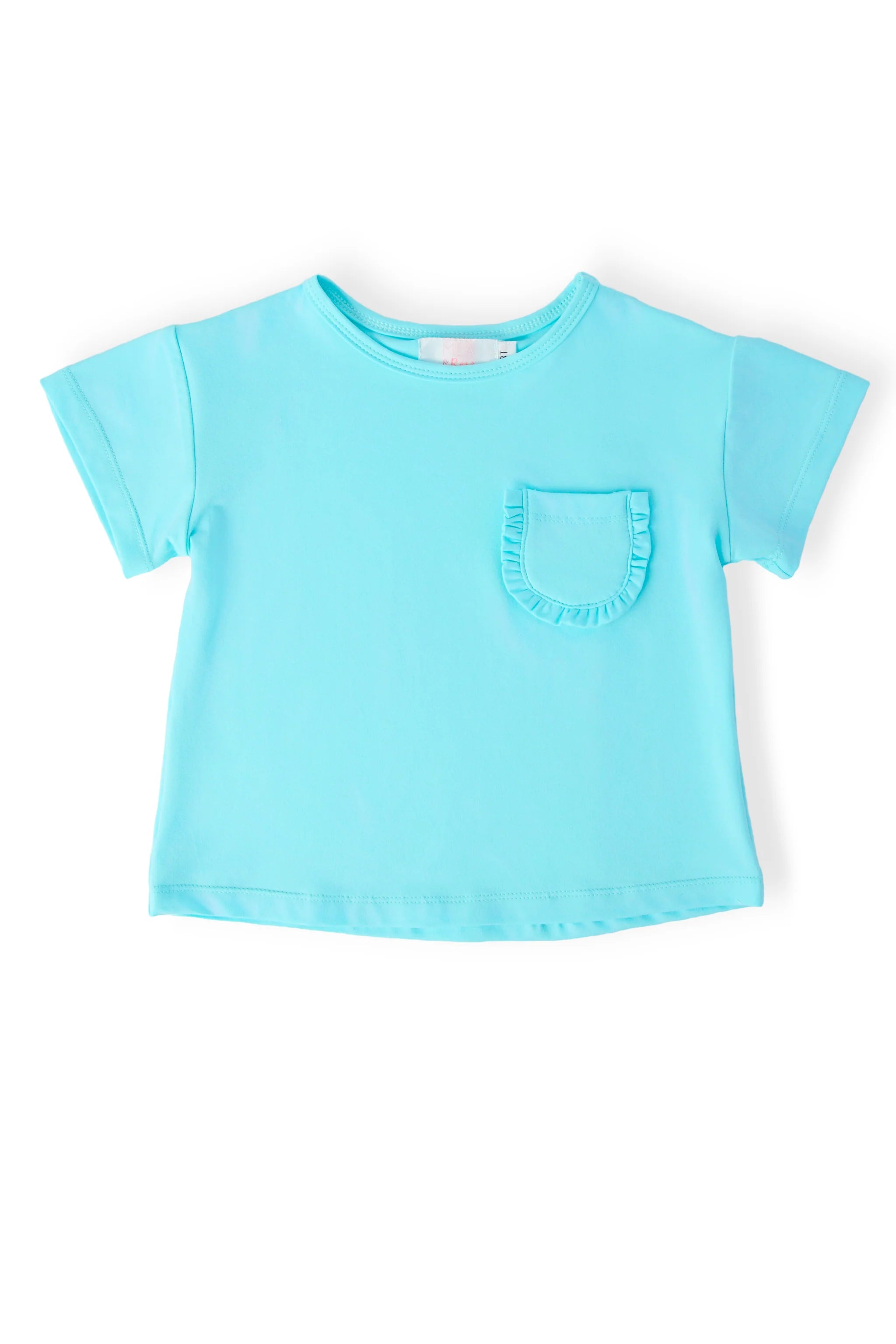 Aqua Ruffle Pocket Tee-2T