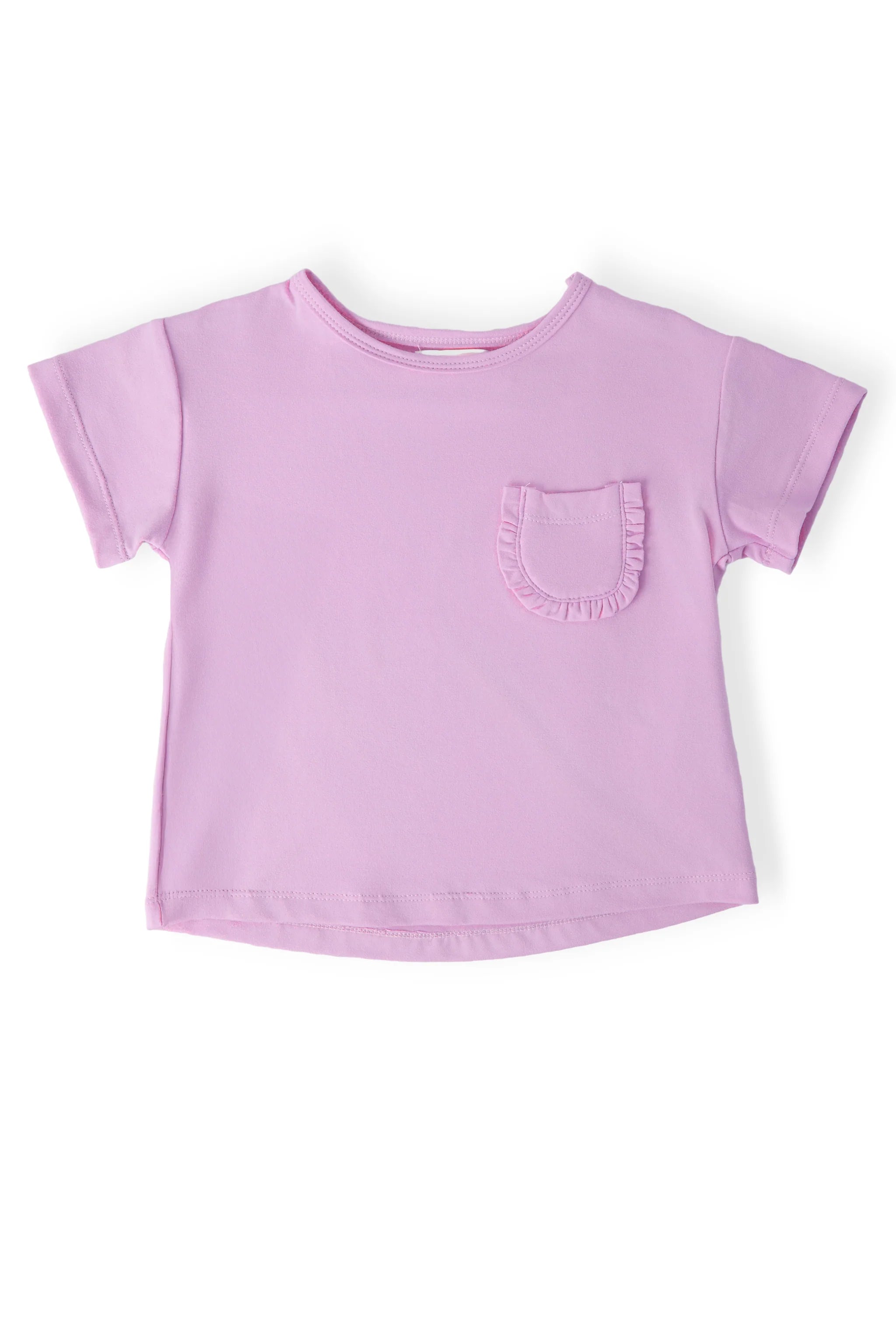 Bright Lilac Ruffle Pocket Tee -3T