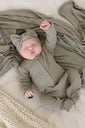 Eucalyptus Bamboo Waffle Zipper Footie - 0-3 months