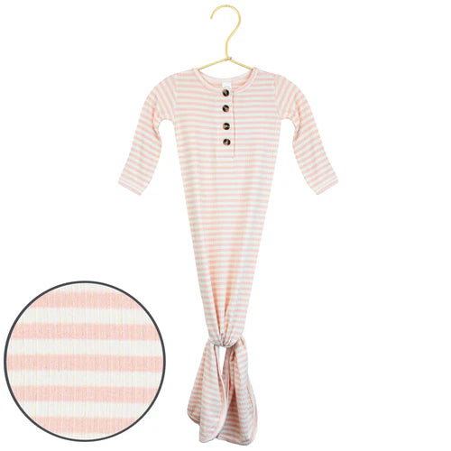 Harper Ribbed Knotted Gown - NB-3M
