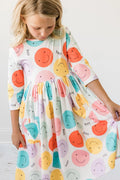 Happy Days 3/4 Pocket Twirl Dress-3T