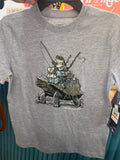 T-SHIRT FROG FISHING ON TURTLE-GRAY YL