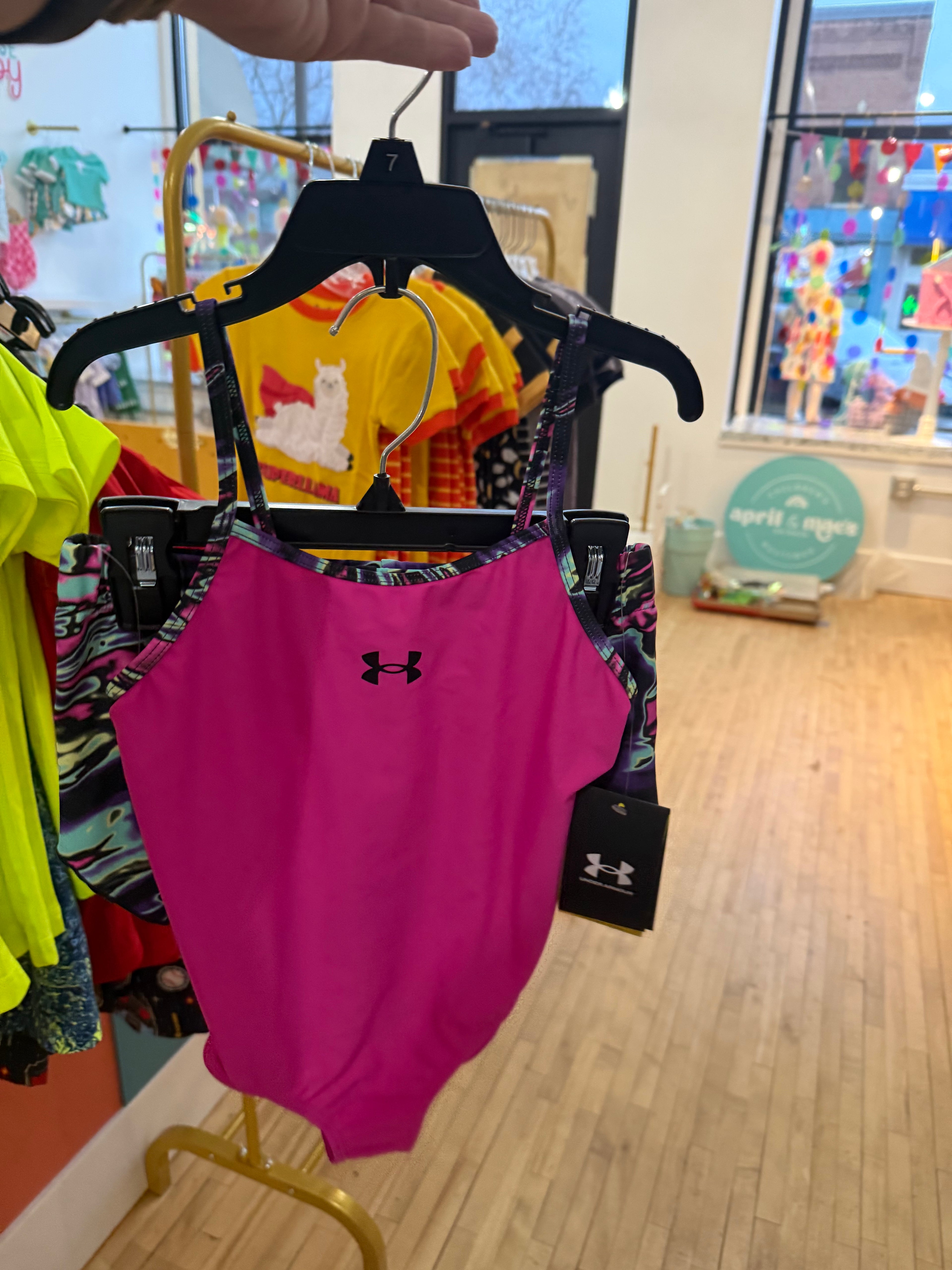 UA SWIM GIRLS - PINK SHORT SET-10