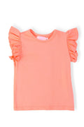 Coral Ruffle Tee-3T