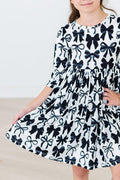 Perfectly Tied 3/4 Sleeve Pocket Twirl Dress 4T