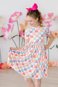 Rainbow Ribbons S/S Pocket Twirl Dress 3T