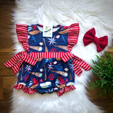 Ships Ahoy Girls Infant Romper - 12-18M