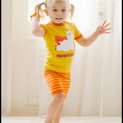 Super Llama Short Sleeve Pajama Set-L 4-5T
