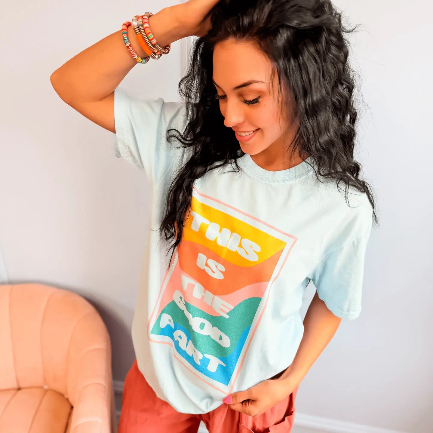 This Is The Good Part Tee-Chambray-L