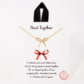 Gold Dipped Girls Bow Charm Necklaces