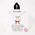 Silver Dipped Girls Bow Charm Necklaces