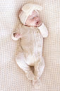 Lovely Leopard Bamboo Waffle Ruffle Zipper Footie - 3-6 months
