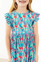 Lovely Llamas Flutter Sleeve Twirl Dress 4t