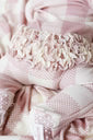 Big Check Bamboo Waffle Zipper Ruffle Footie | Rosy - 3-6 months