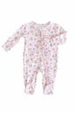 Silly Goose Ruffle Zipper Footie | Pink - 6-9 months
