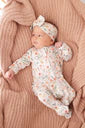 Winnie's Wildflowers Ruffle Zipper Footie - 0-3 months